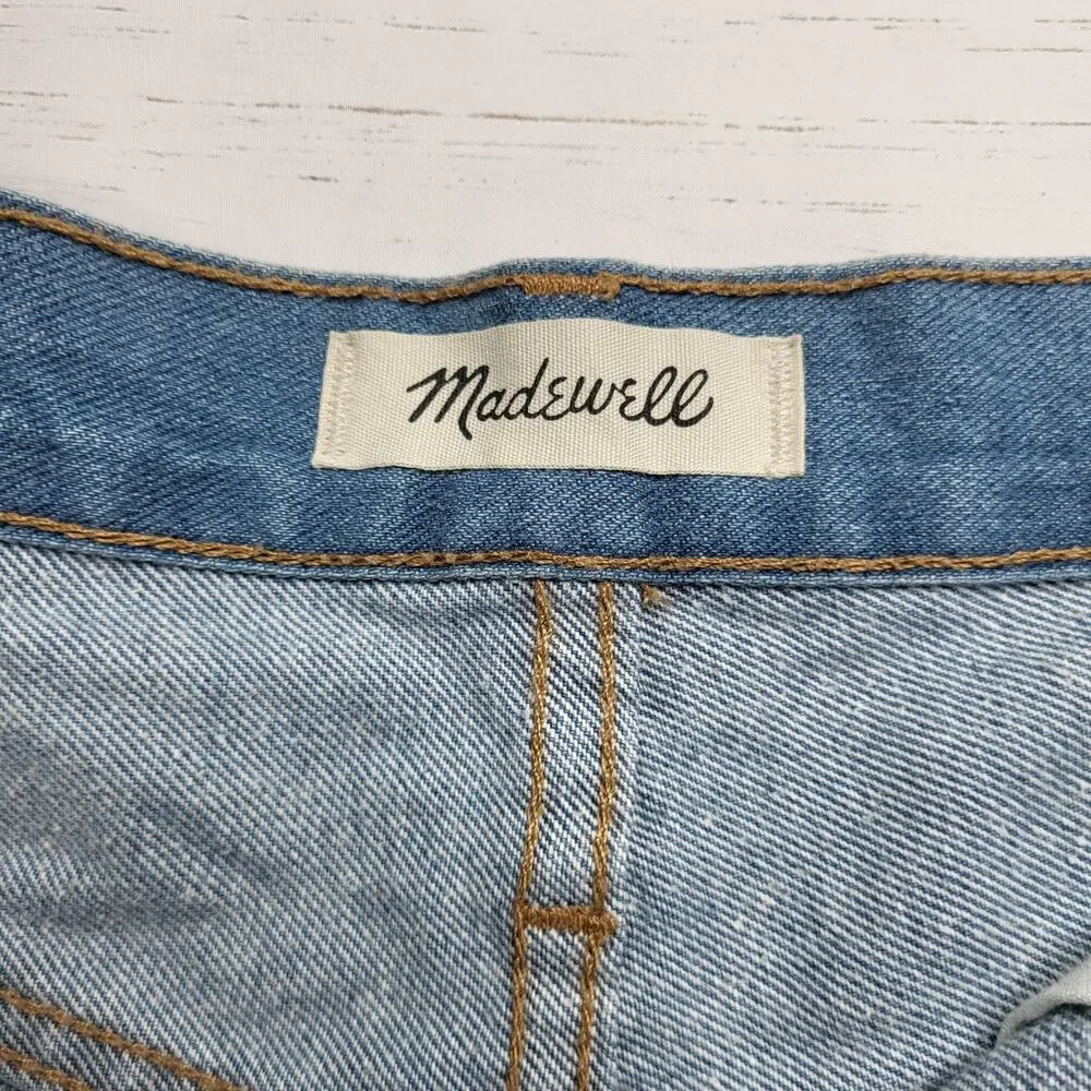 Madewell Perfect Jean Shorts Raw Hem High Rise Cutoffs Medium Bowman Wash 27